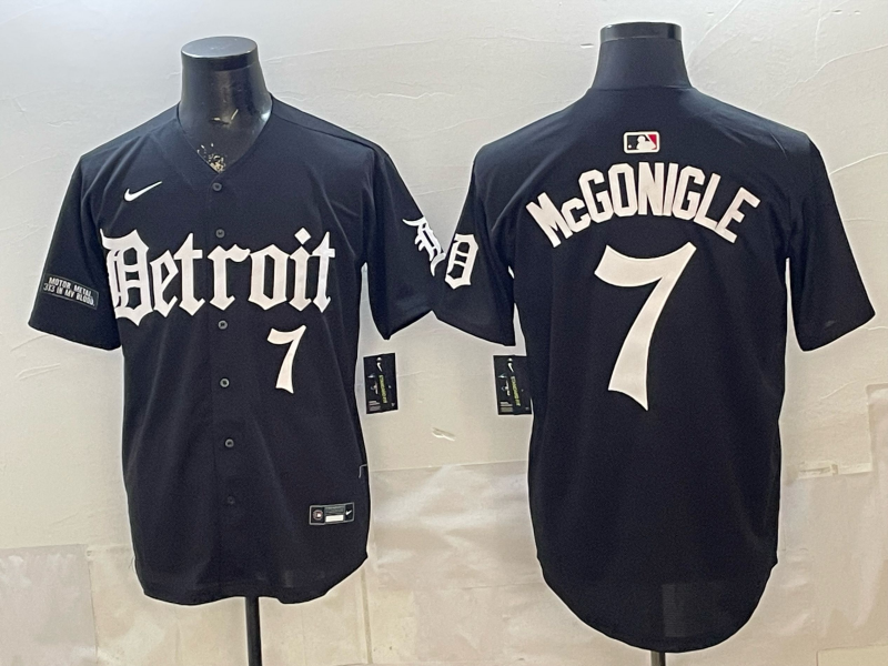 Men Detroit Tigers #7 McGonigle black Game Nike MLB Jersey 0402003->->MLB Jersey